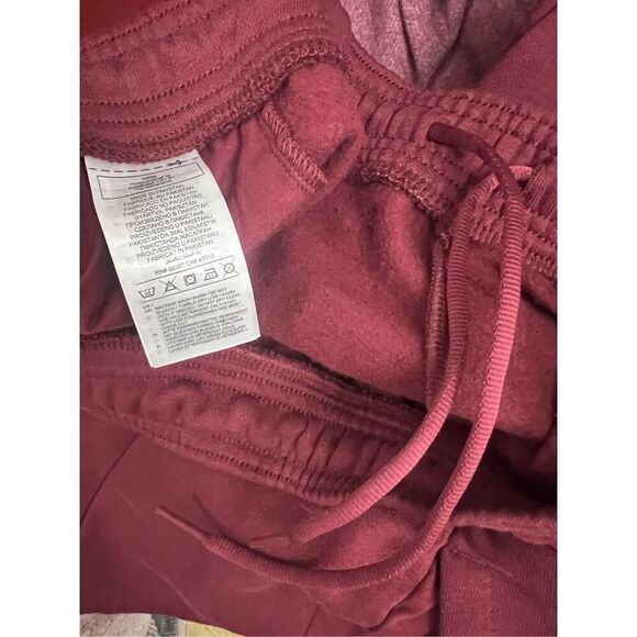 Adidas Men Multi Sport Track Pants 2XL Burgundy Shadow Red Drawstring Fleece - Picture 11 of 12